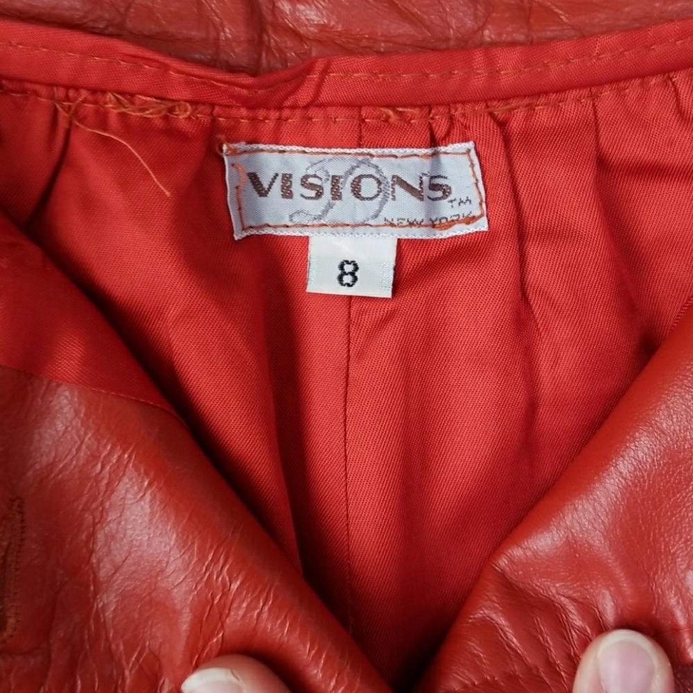 Freaking Rad Orange Vintage Leather Skirt - Picture 7 of 8